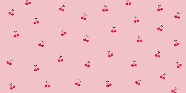 Vector simple cherry with pink background