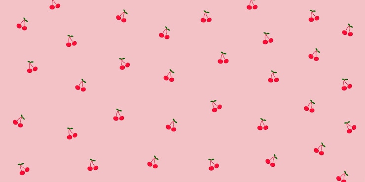 Vector simple cherry with pink background
