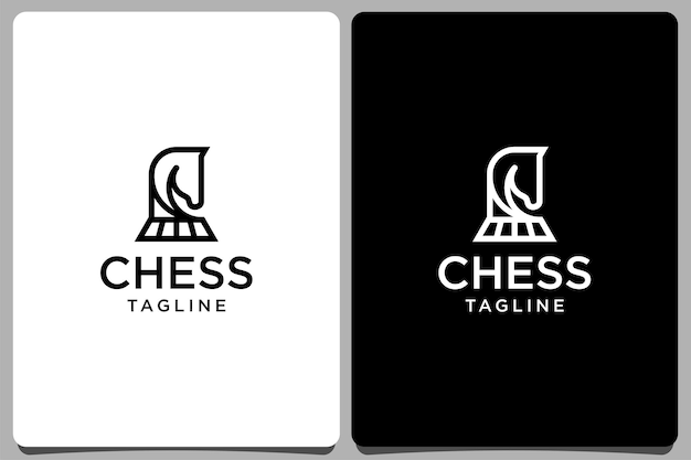 シンプルなチェスコンセプトのロゴデザイン