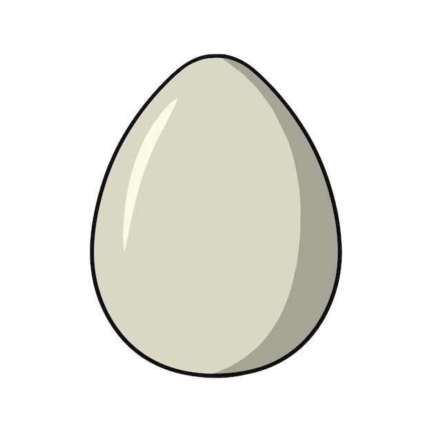 Simple chicken egg cartoonstyle vector