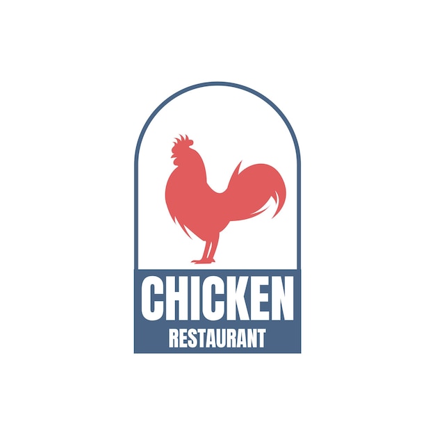 Simple chicken logo design on white background