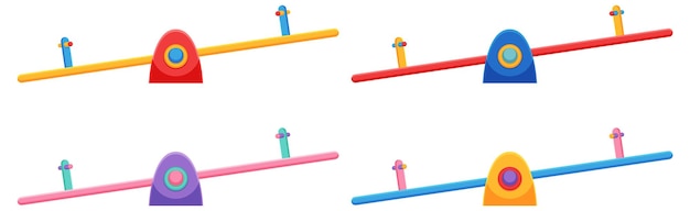 Simple children seesaw on white background