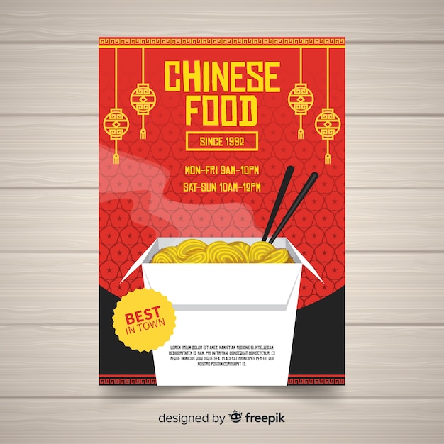 Vector simple chinese food flyer