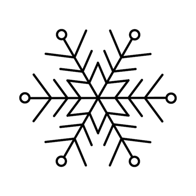 Vector simple christmas icon snowflake abstract snow logo frost cold weather winter precipitation flat