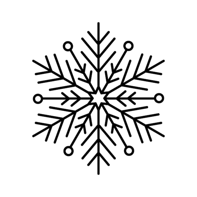 Simple christmas icon snowflake Abstract snow logo frost cold weather Winter precipitation Flat