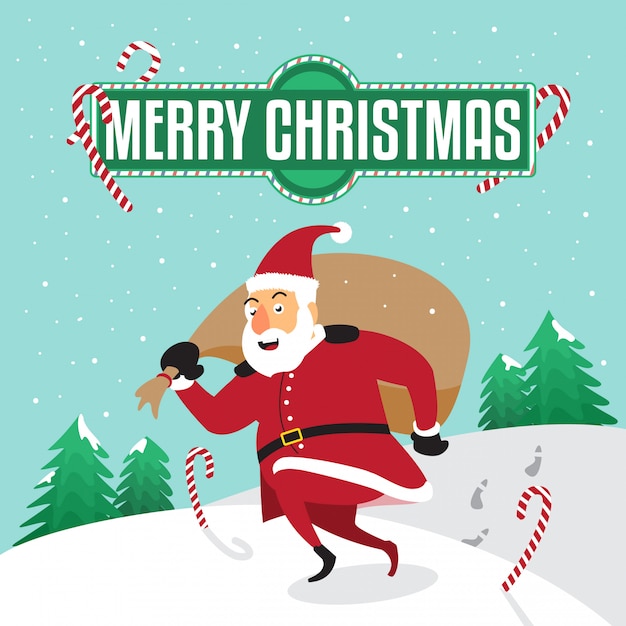 Simple christmas santa claus card