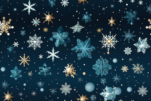Simple Christmas seamless pattern with geometric motifs Snowflakes and circles with different