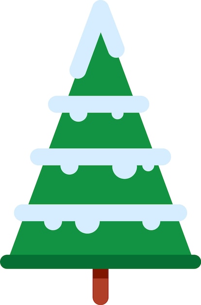 Simple christmas tree covered by snow with stylized design perfect for christmas projects greeting cards websites social media and much more