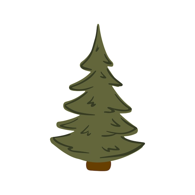 ベクトル シンプルなクリスマスツリー 手描きベクトル