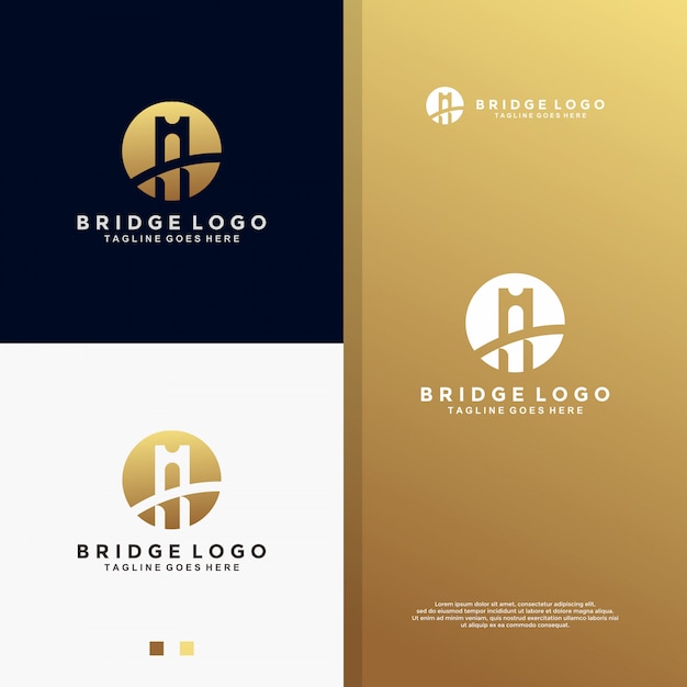 Vector simple circle bridge logo