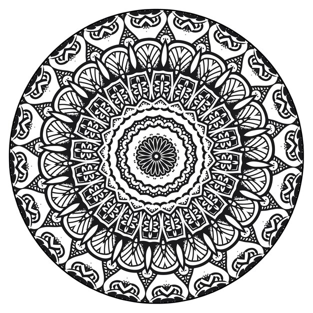 simple circular pattern in form of mandala for henna, mehndi, tattoo, decoration.