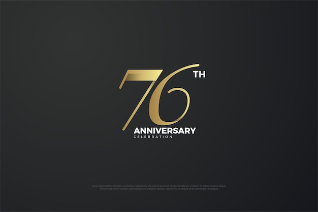 76주년 기념 배너를 위한 간단한 클래식 숫자