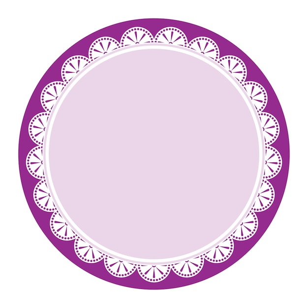 Simple Classic Purple Circle Shape with Decorative Round Patterns Design