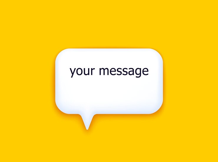 Vector simple classic speech bubble 3d template with medium volume and shadow vector mockup
