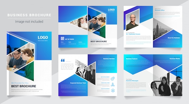 Simple and clean abstract business solutions multipage brochure template