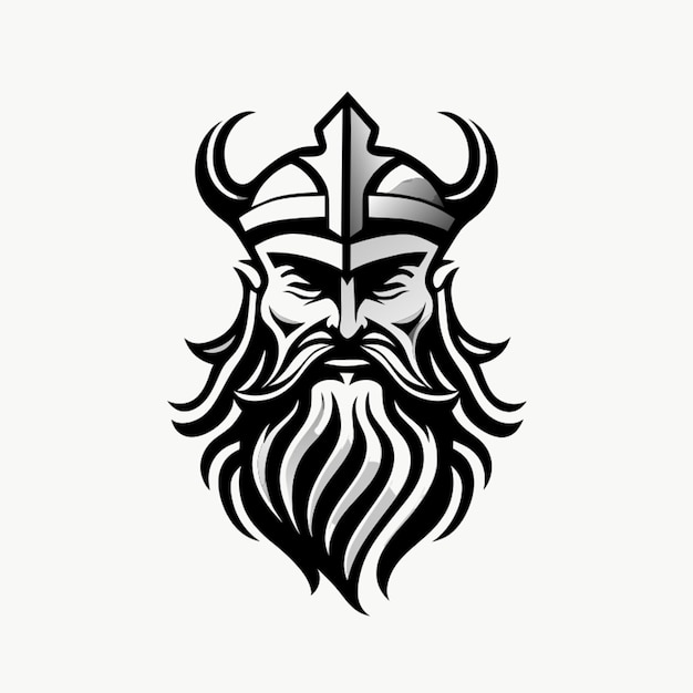 simple clean beautiful poseidon god logo mascot vector black and white vector illustration cartoon