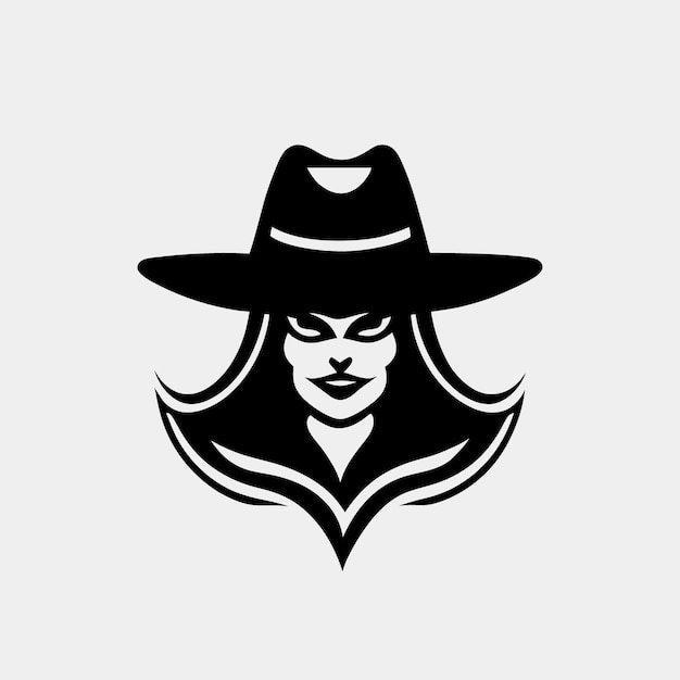 simple clean beautiful witch logo mascot vector vector illustration cartoon