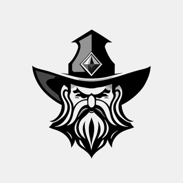 simple clean beautiful wizard logo mascot vector vector illustration cartoon