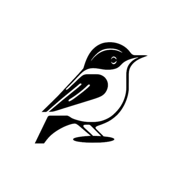 simple clean bird logo black and white vector illustration cartoon