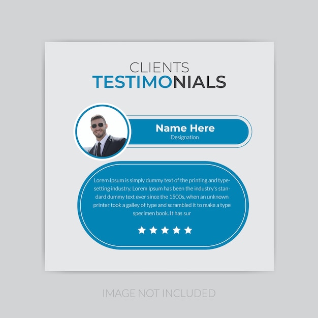 simple and clean client testimonial design template