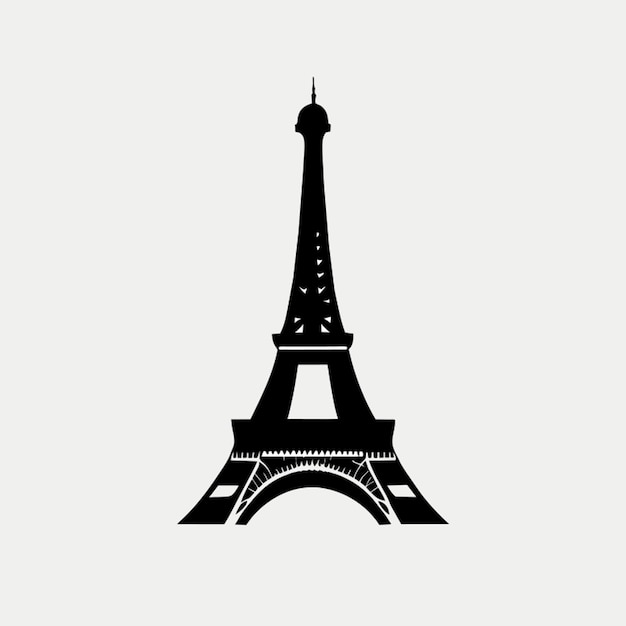 simple clean eiffel tower paris vector illustration cartoon