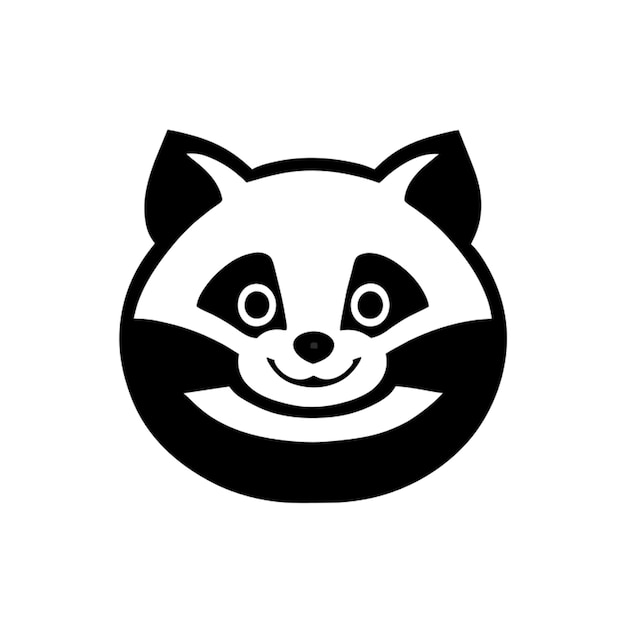 simple clean happy racoon logo vector illustration