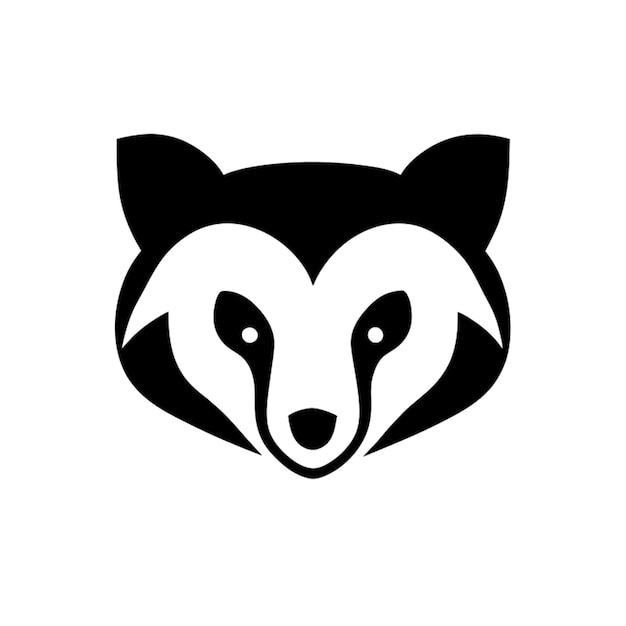 simple clean minimal badger logo vector illustration