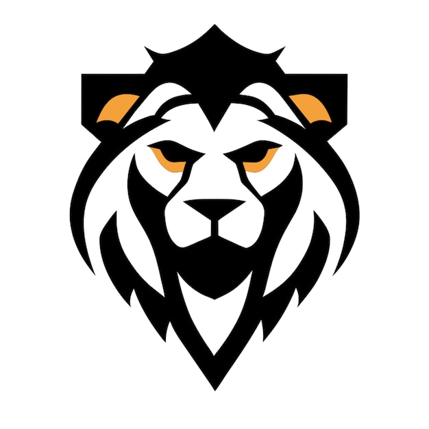 simple clean minimal bold smiling lion king head logo mascot vector illustration design for brand