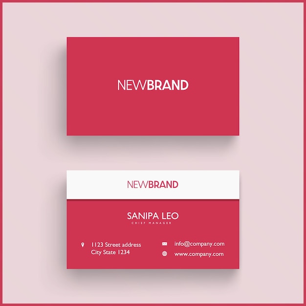 Simple Clean Minimal Business Pink Card Template premium vector