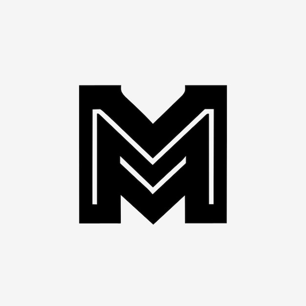 ベクトル シンプルなミニマルな文字 m ロゴデザインとアーキテクチャ要素ベクトルイラスト