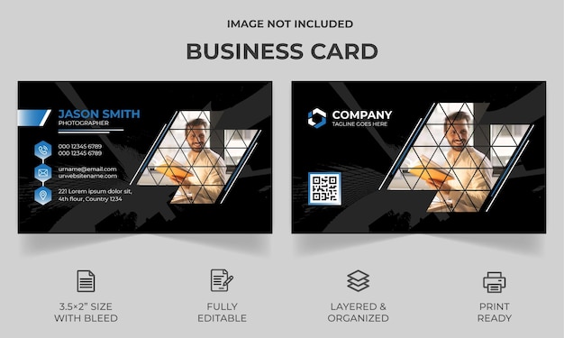 Simple and Clean Modern Minimal Business Card Template Vector