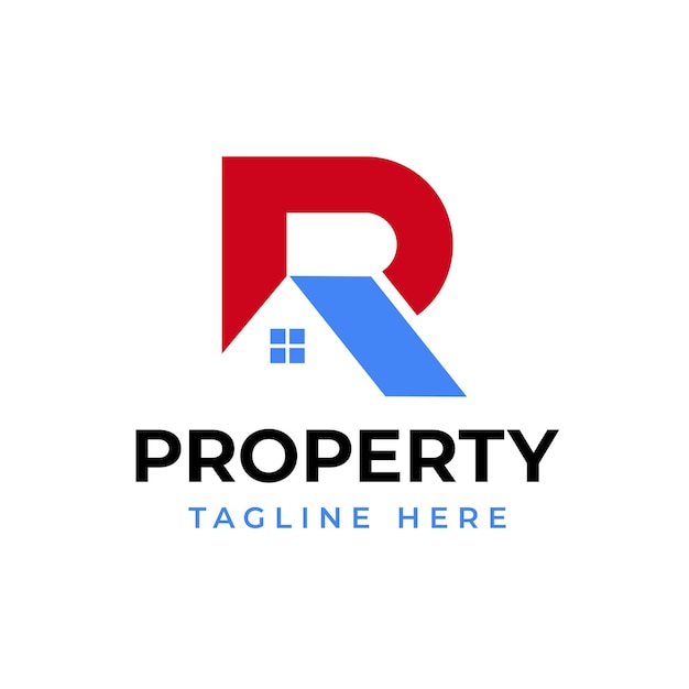 Simple clean property initial R roof logo icon vector design