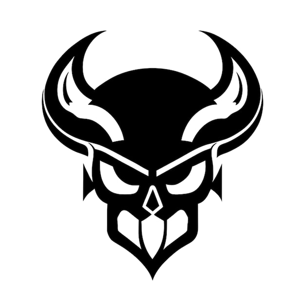 simple clean skull devil logo vector vector illustration