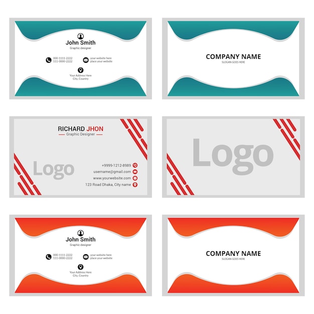 Simple Clean style modern business card template, Creative doublesided business card