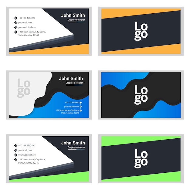 Simple clean style modern business card template, creative doublesided business card