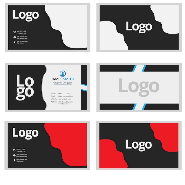 Vector simple clean style modern business card template, creative doublesided business card