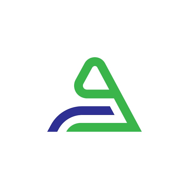 Simple clean summit mountain initial A icon logo