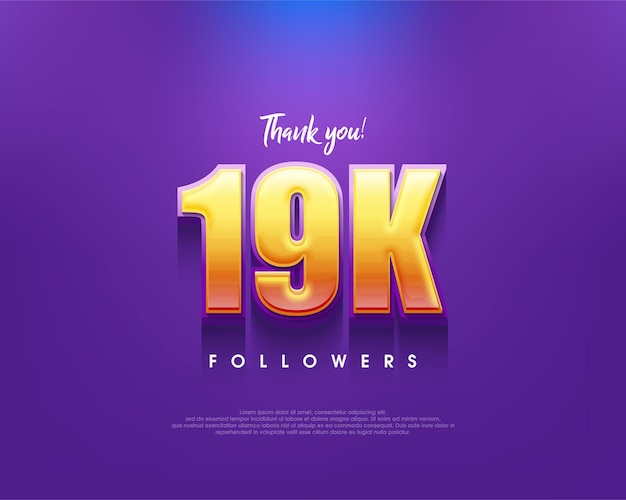 Simple and clean thank you design for 19k followers