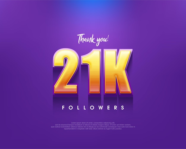 Simple and clean thank you design for 21k followers