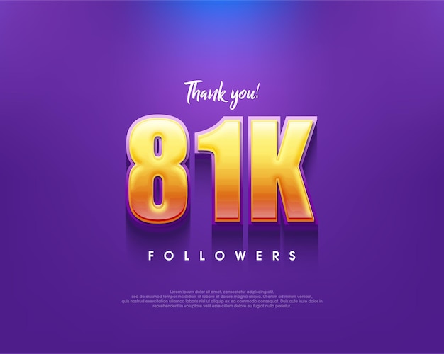 Simple and clean thank you design for 81k followers