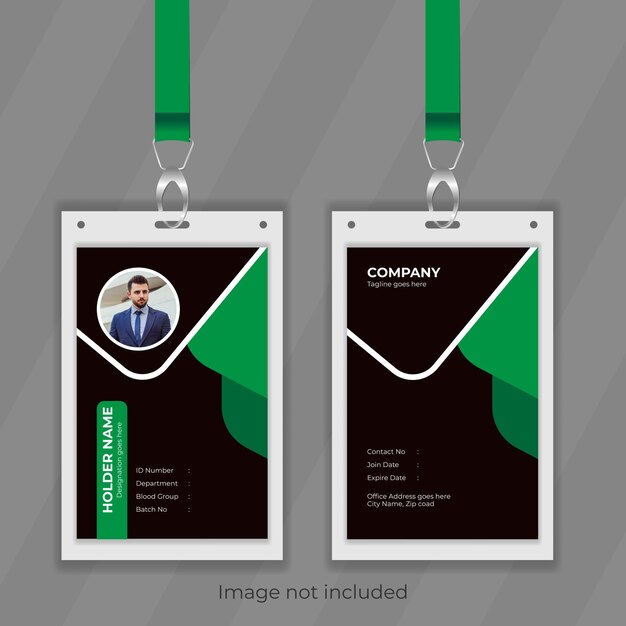 Vector simple and clean vector design presentation for membership card with green and black color design