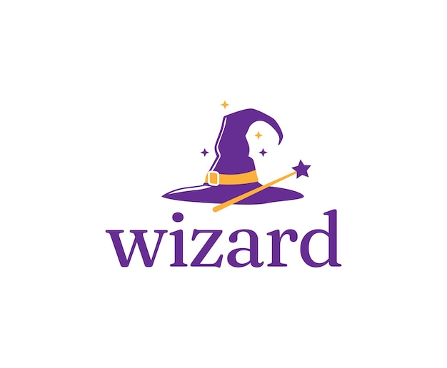 Шаблон дизайна логотипа simple clean wizard