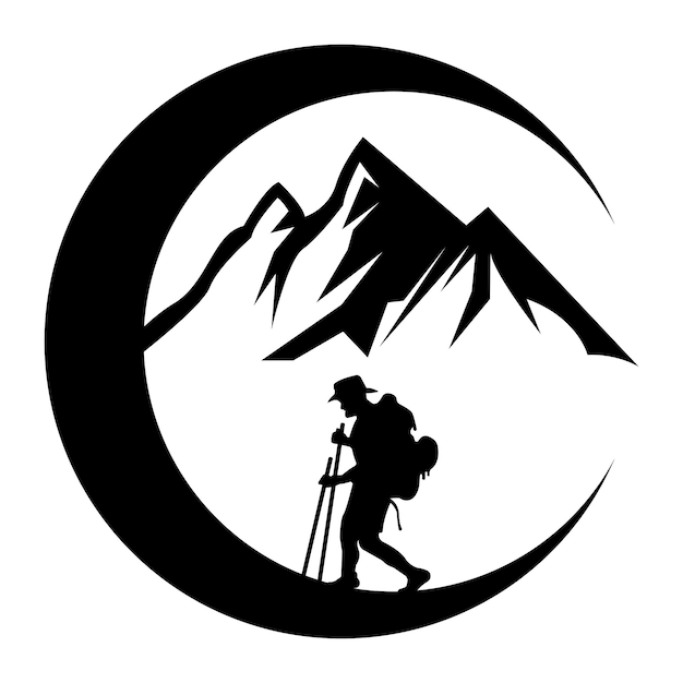 Semplice arrampicata logo icondesign illustrazione vettoriale