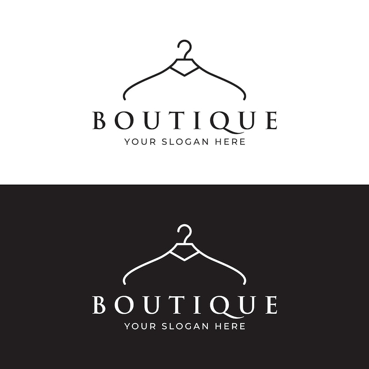 Vector simple clothes hanger logo design with creative idealogo for business boutique fashion beauty