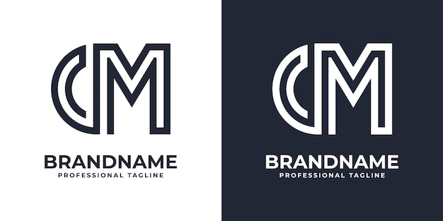 Простой логотип CM Monogram подходит для любого бизнеса с инициалами CM или MC.