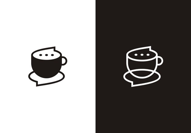 simple coffee chat logo design icon creative
