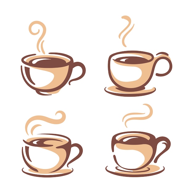 Simple coffee cup vector for the hot drink menu in the cafe