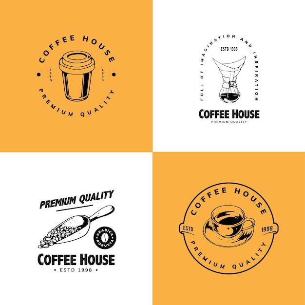 Vettore design semplice del logo del caffè