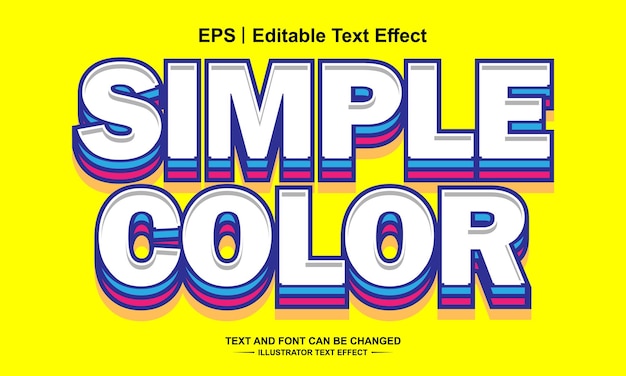 Vector simple color editable text effect