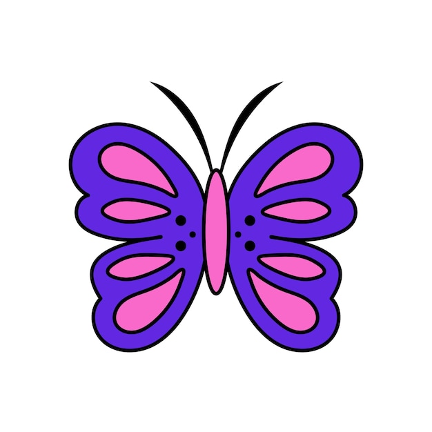 シンプルなカラフルな蝶のベクトル図